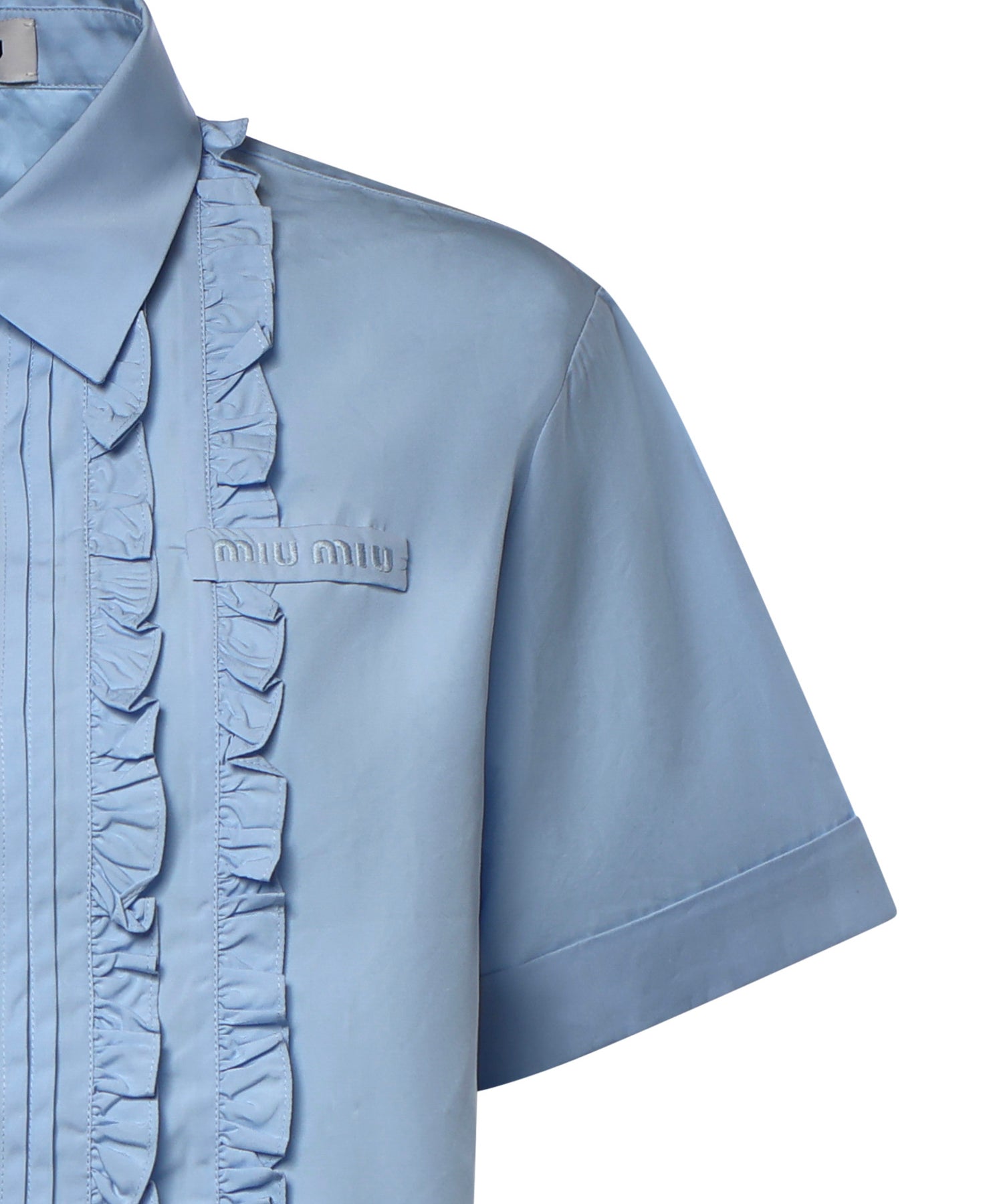 Camicia cropped in popeline MK2045 10RGF0013 MIU MIU 