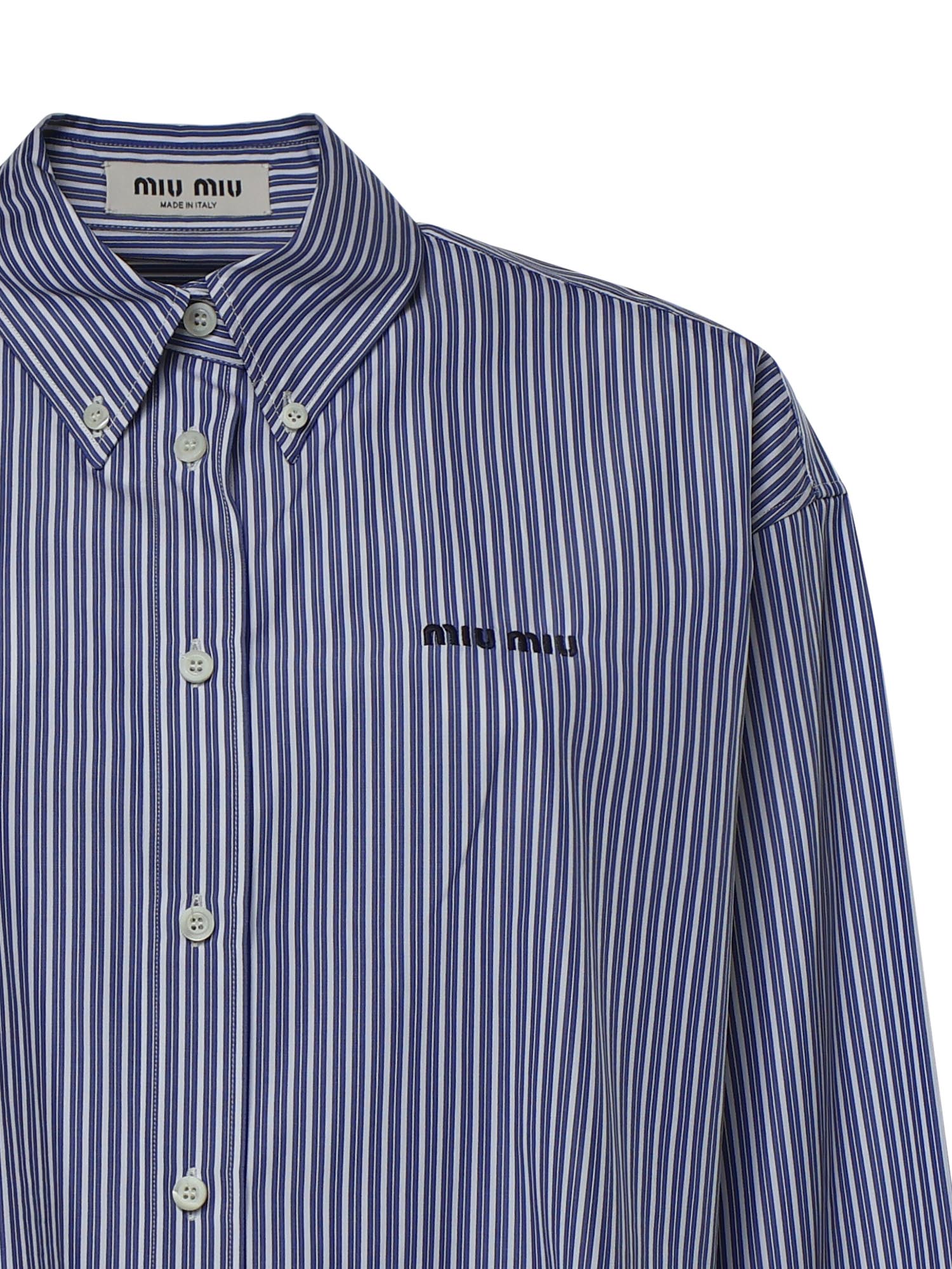 Camicia in popeline con logo MK2047 195DF098Z MIU MIU 