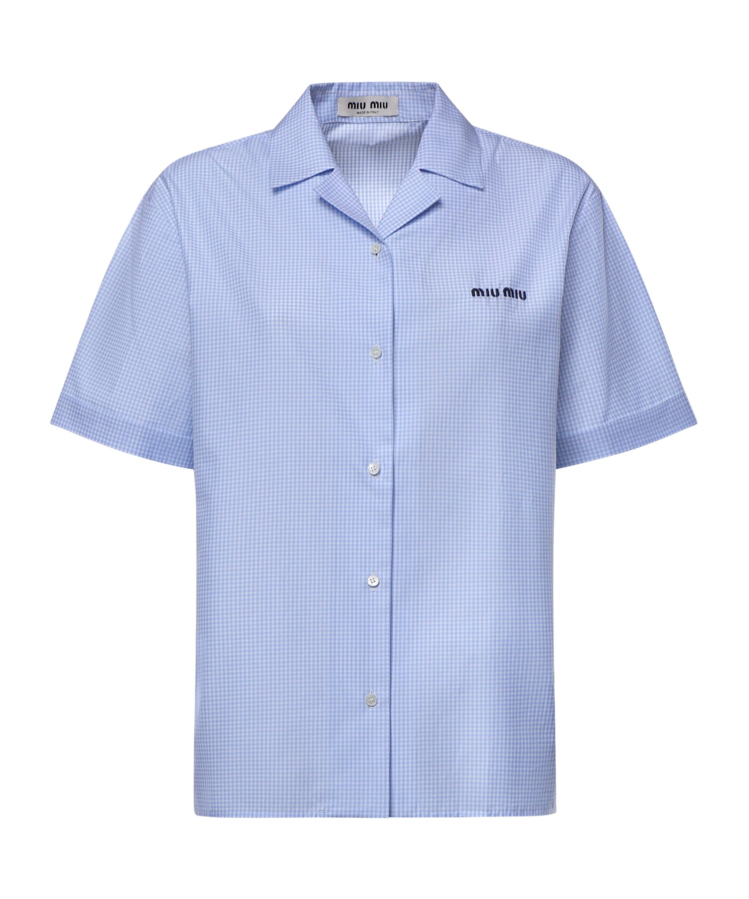Camicia in vichy con logo MK2048 197IF0UB3 MIU MIU 
