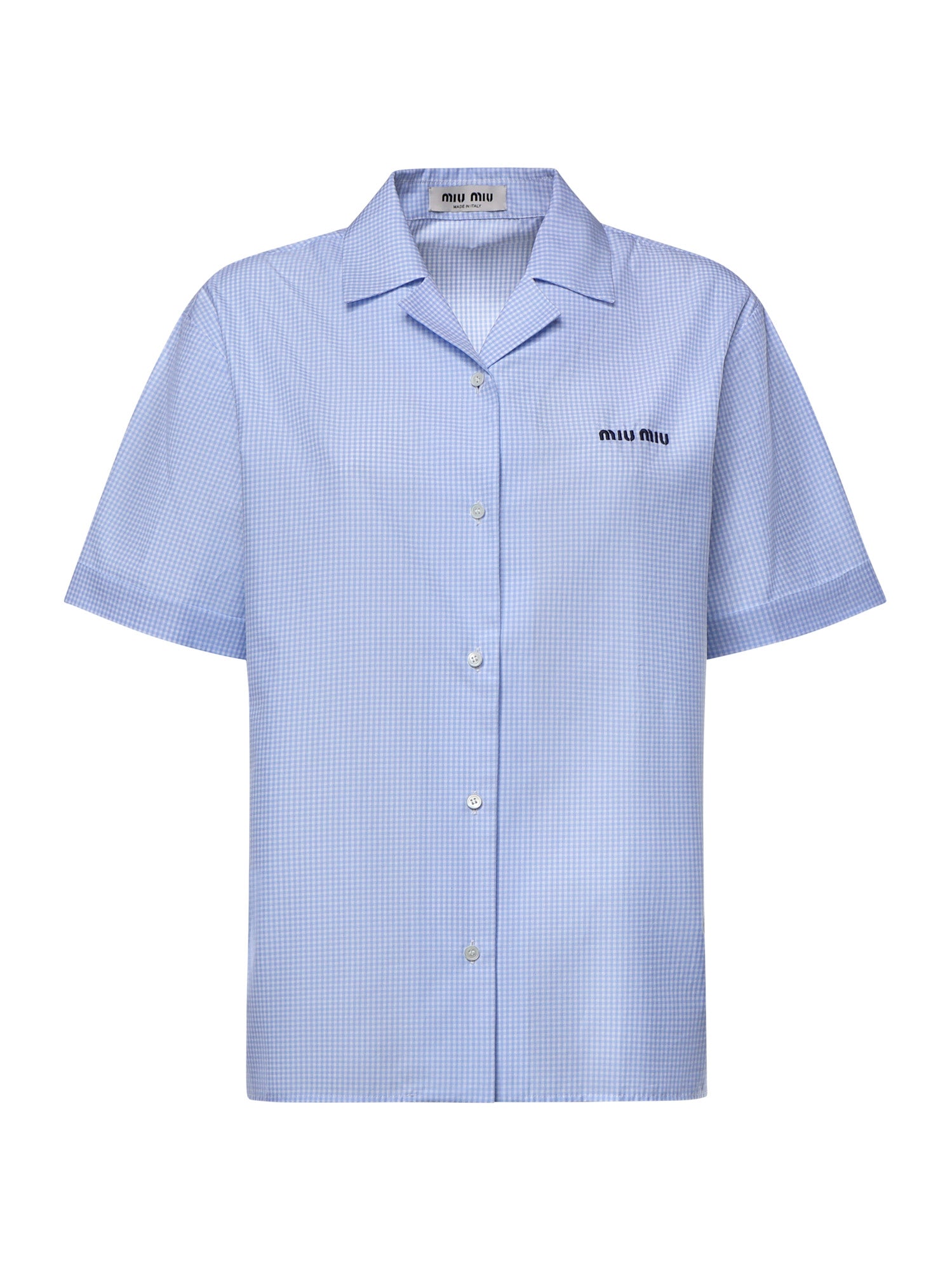 Camicia in vichy con logo MK2048 197IF0UB3 MIU MIU 