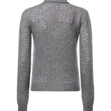 Cardigan in cashmere e seta con logo MMF03S 6065F0031 MIU MIU 