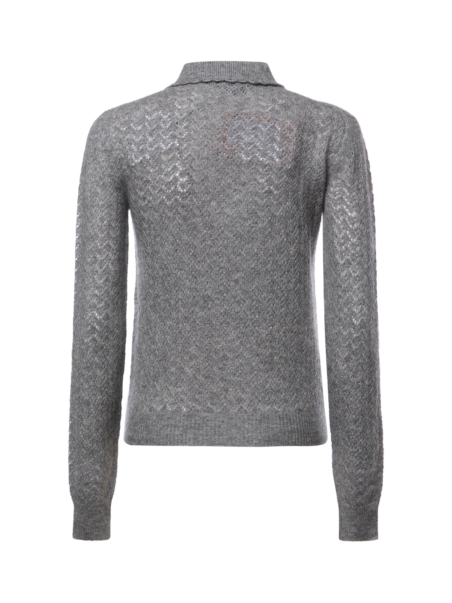Cardigan in cashmere e seta con logo MMF03S 6065F0031 MIU MIU 