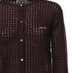 Cardigan in cashmere e seta con logo MMF03T 6064F0003 MIU MIU 