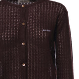 Cardigan in cashmere e seta con logo MMF03T 6064F0003 MIU MIU 