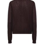 Cardigan in cashmere e seta con logo MMF03T 6064F0003 MIU MIU 