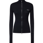 Cardigan in cotone con logo MMF04B 12ZLF0008 MIU MIU 