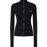 Cardigan in cotone con logo MMF04B 12ZLF0008 MIU MIU 