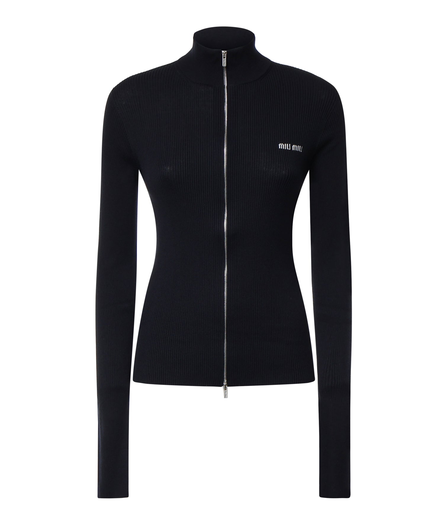 Cardigan in cotone con logo MMF04B 12ZLF0008 MIU MIU 