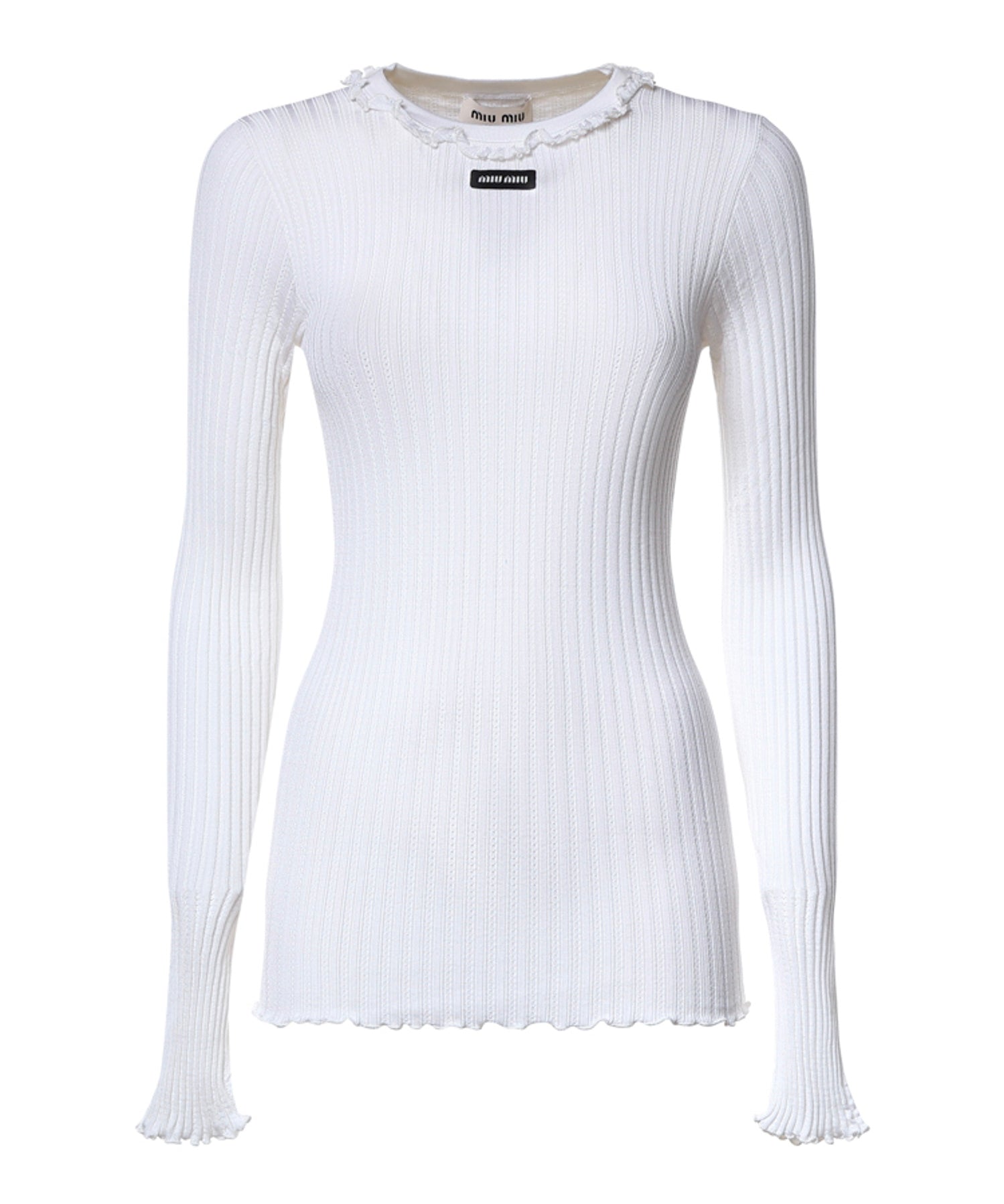 Maglia girocollo in seta MML06T 191XF0009 MIU MIU 