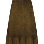 Gonna in pelle scamosciata cerata MPD858 19QLF0D09 MIU MIU 