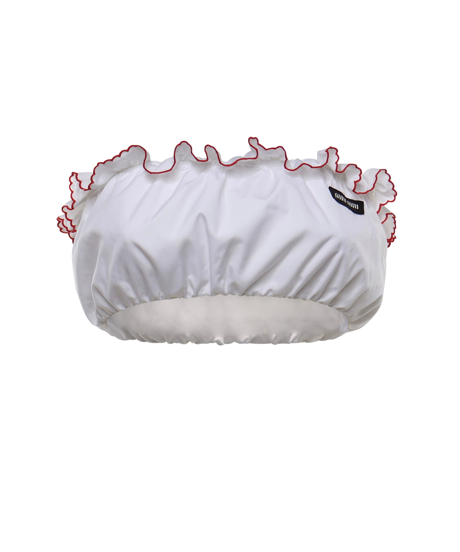 Top bandeau in popeline con ricami TP9164 197FF03DU MIU MIU 