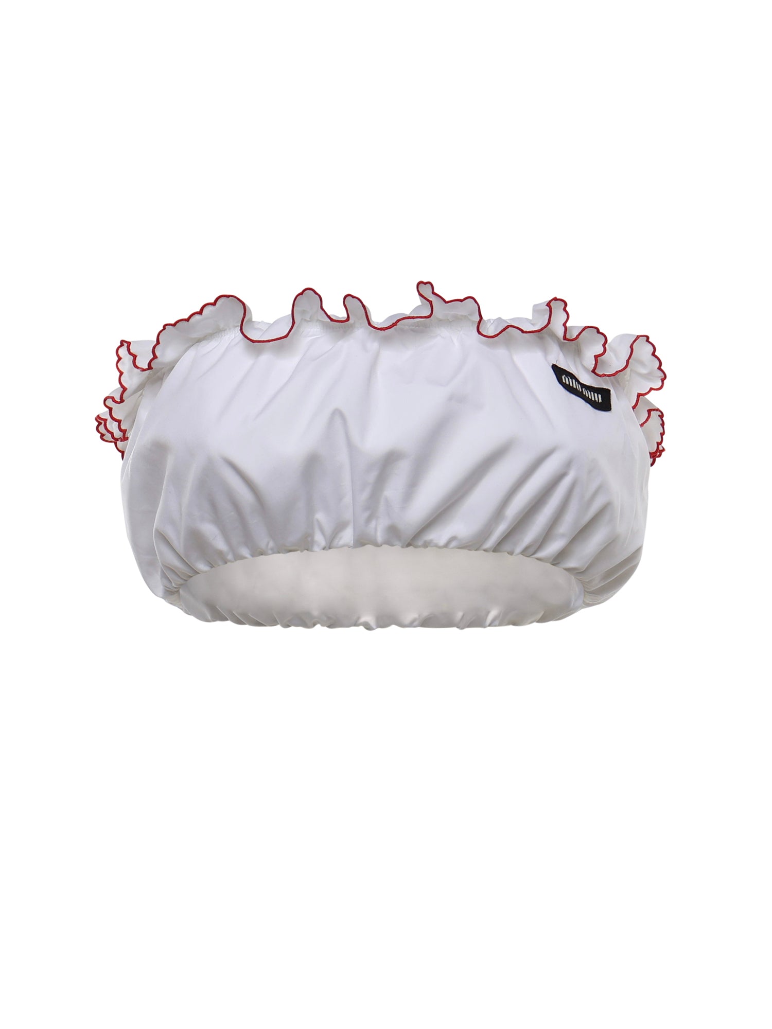 Top bandeau in popeline con ricami TP9164 197FF03DU MIU MIU 