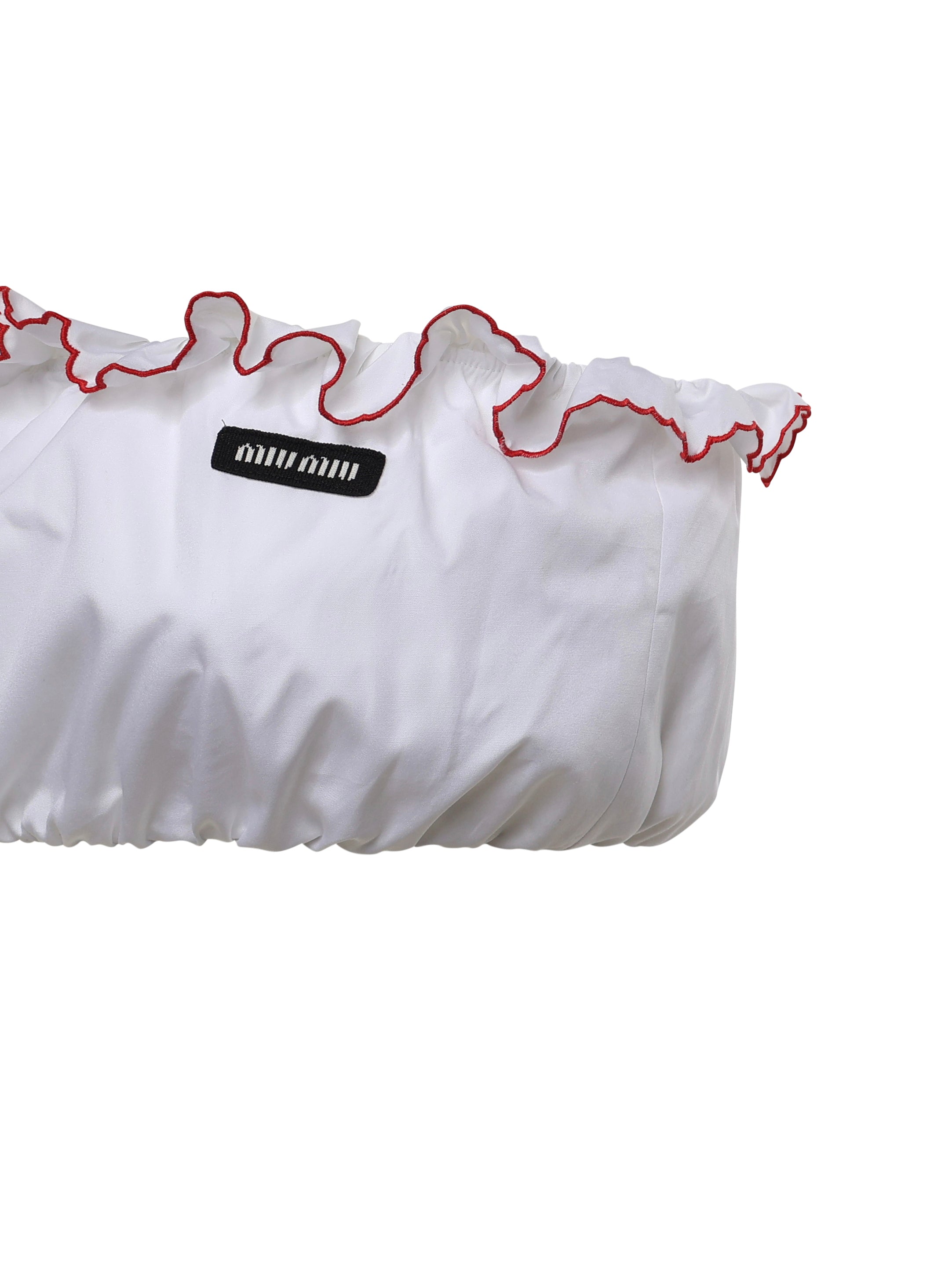 Top bandeau in popeline con ricami TP9164 197FF03DU MIU MIU 