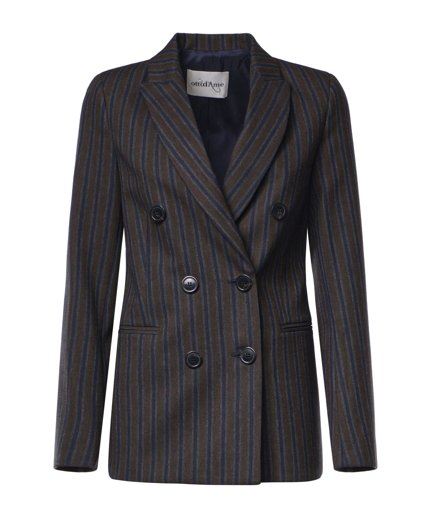 Blazer doppiopetto a righe DG6266 CACAO OTTOD'AME 