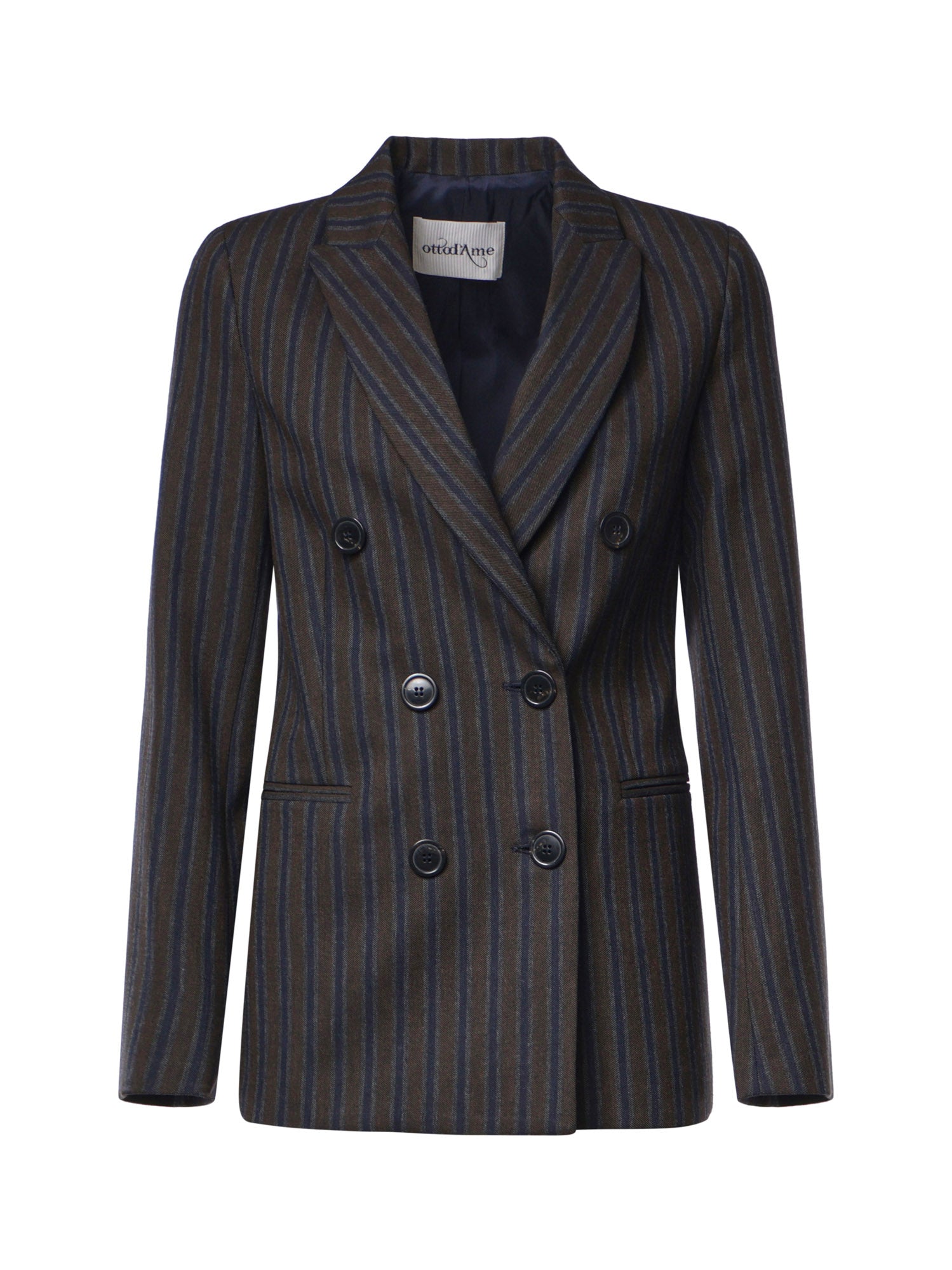 Blazer doppiopetto a righe DG6266 CACAO OTTOD'AME 