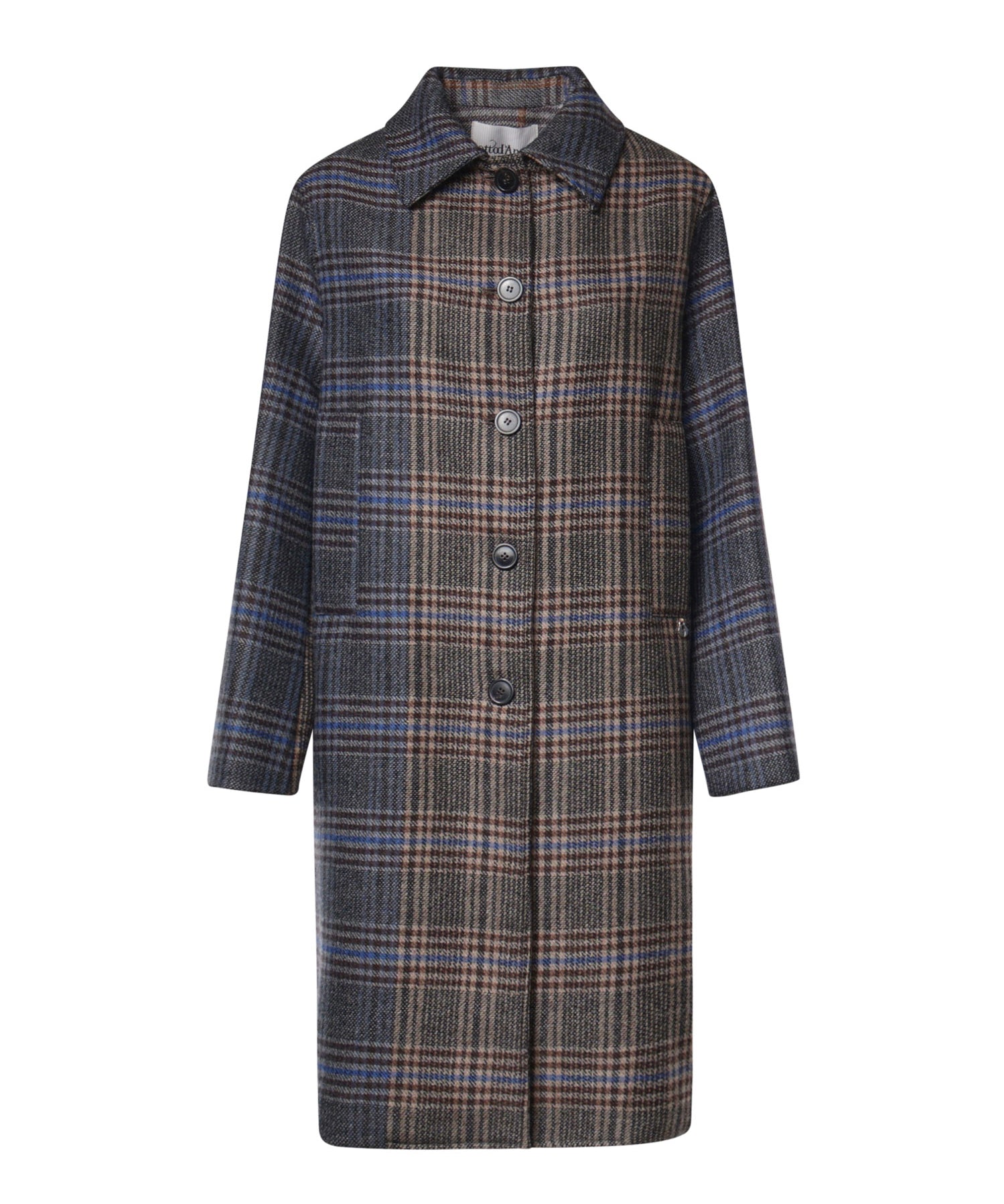 Cappotto monopetto check in lana DJ0096 VAR.UNICA OTTOD'AME 