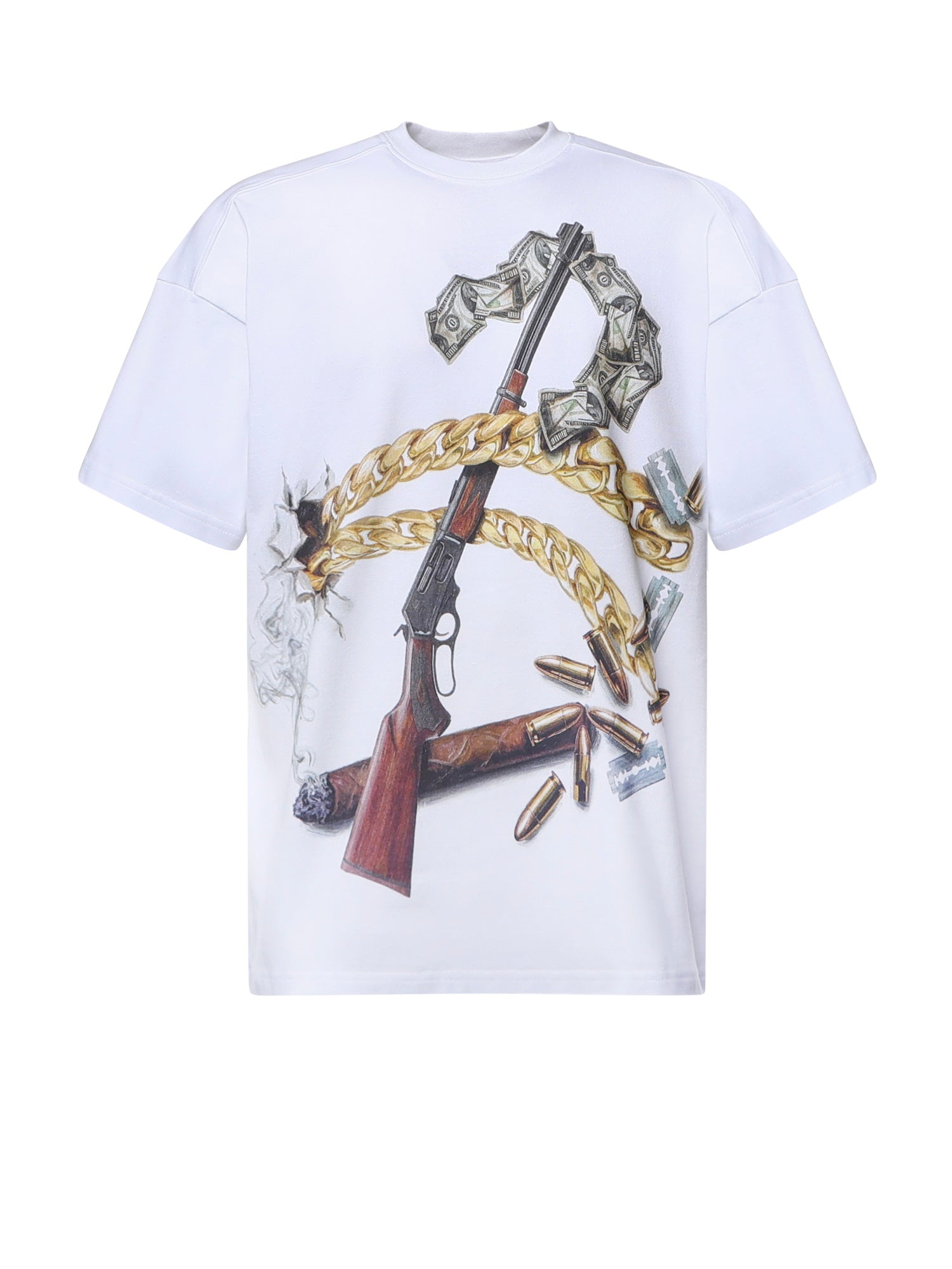 T-shirt The New Boy Gun in cotone DFM54047TJ101GR01C WHITE WHITE PDF CHANNEL 