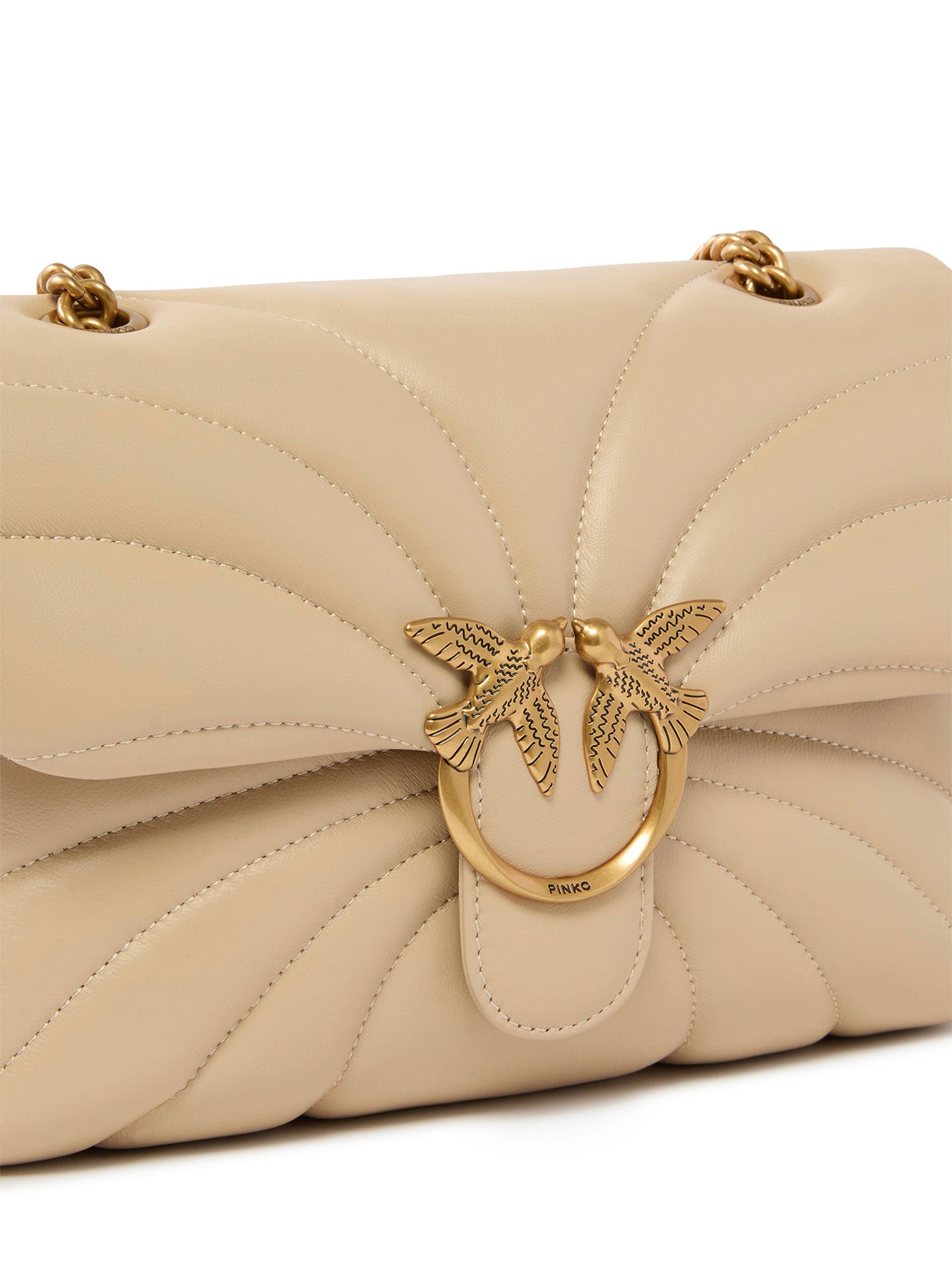 Borsa a tracolla grande Love Bag Puff trapunta farfalla 100038 A1EXC50Q PINKO 