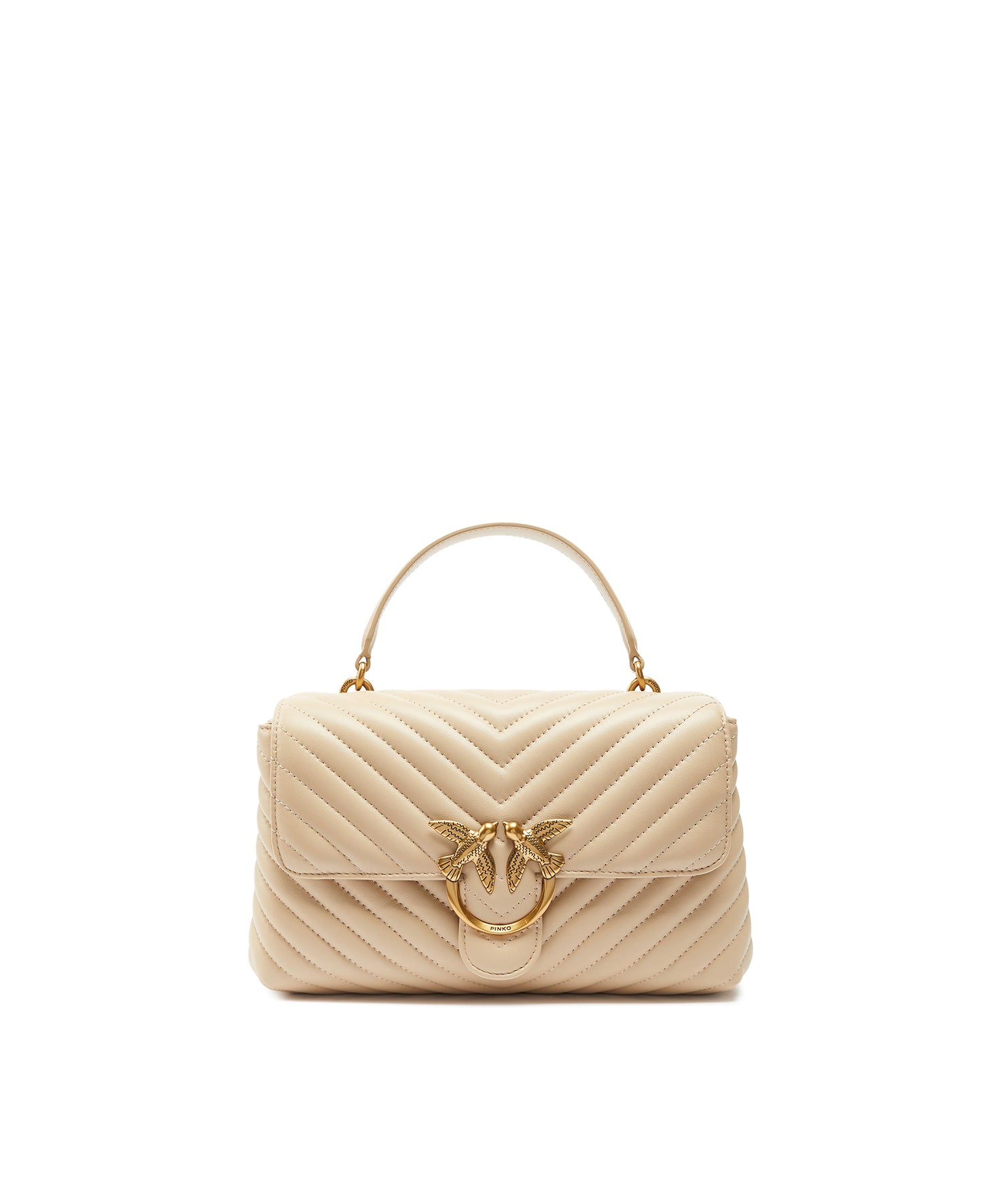 Borsa a mano media Lady Love Bag Puff in nappa chevron 100043 A0GKC50Q PINKO 