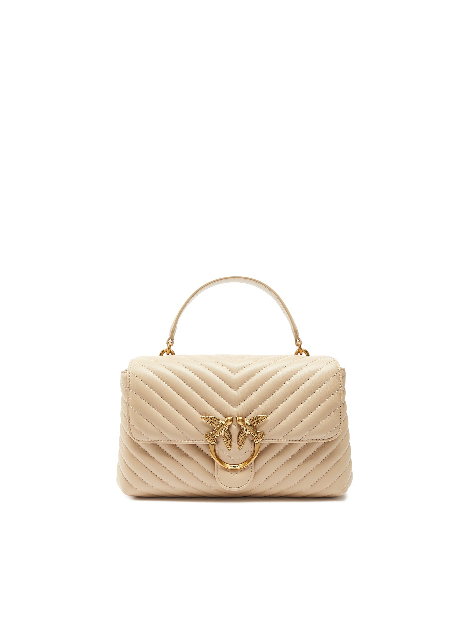 Borsa a mano media Lady Love Bag Puff in nappa chevron 100043 A0GKC50Q PINKO 