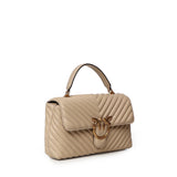 Borsa a mano media Lady Love Bag Puff in nappa chevron 100043 A0GKC50Q PINKO 