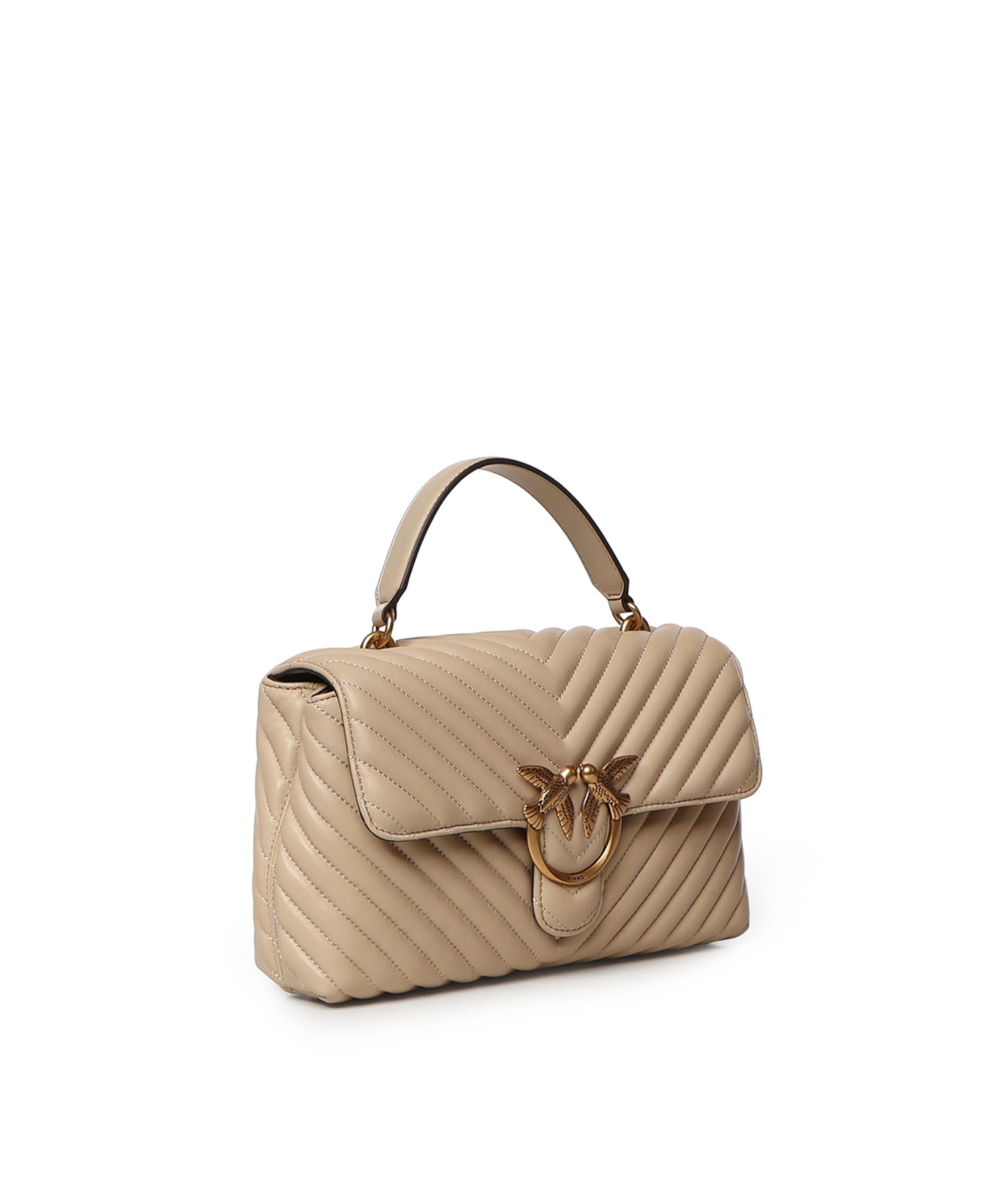 Borsa a mano media Lady Love Bag Puff in nappa chevron 100043 A0GKC50Q PINKO 