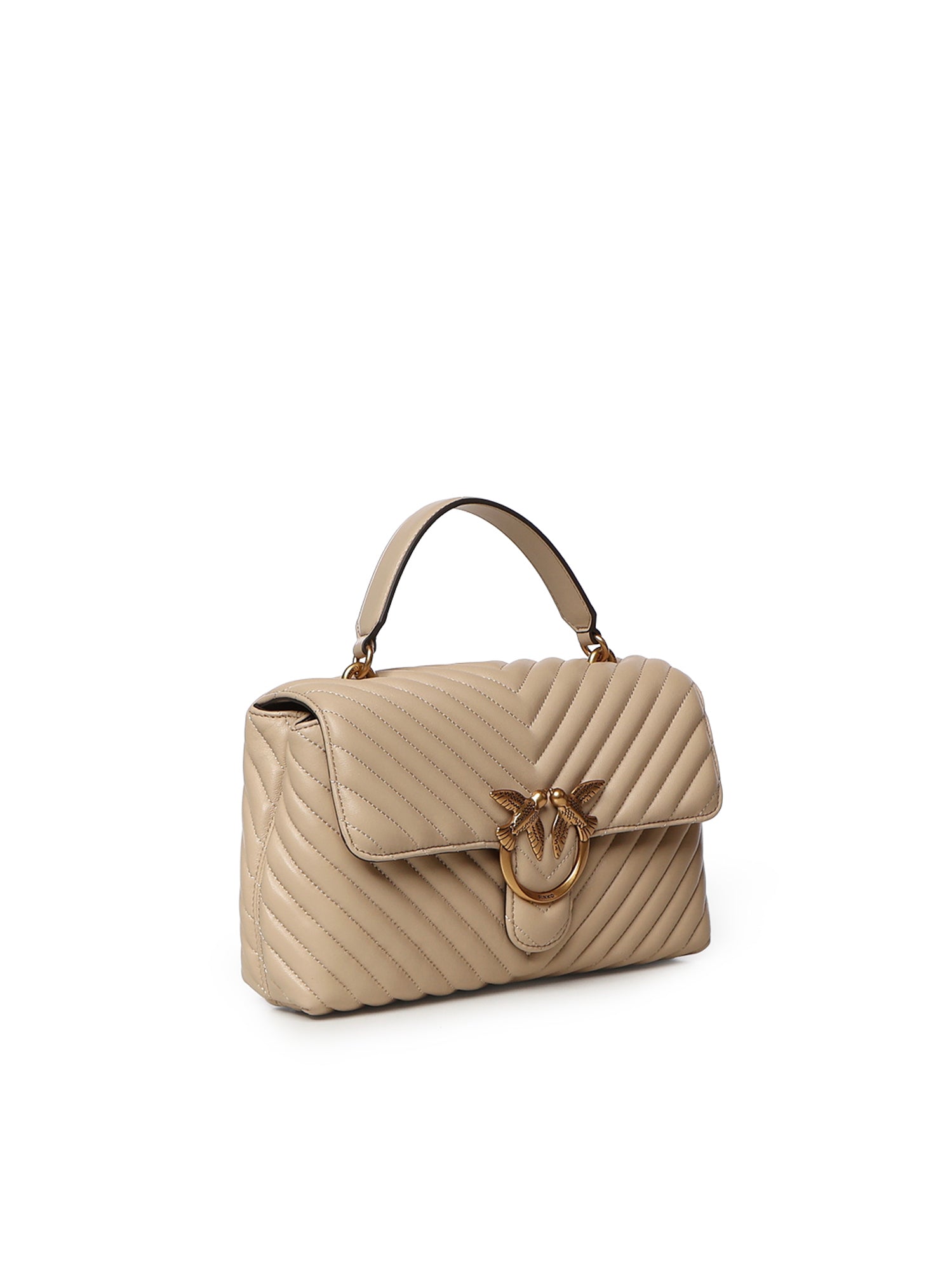 Borsa a mano media Lady Love Bag Puff in nappa chevron 100043 A0GKC50Q PINKO 