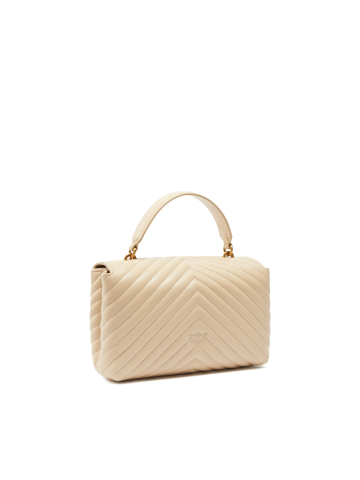 Borsa a mano media Lady Love Bag Puff in nappa chevron 100043 A0GKC50Q PINKO 