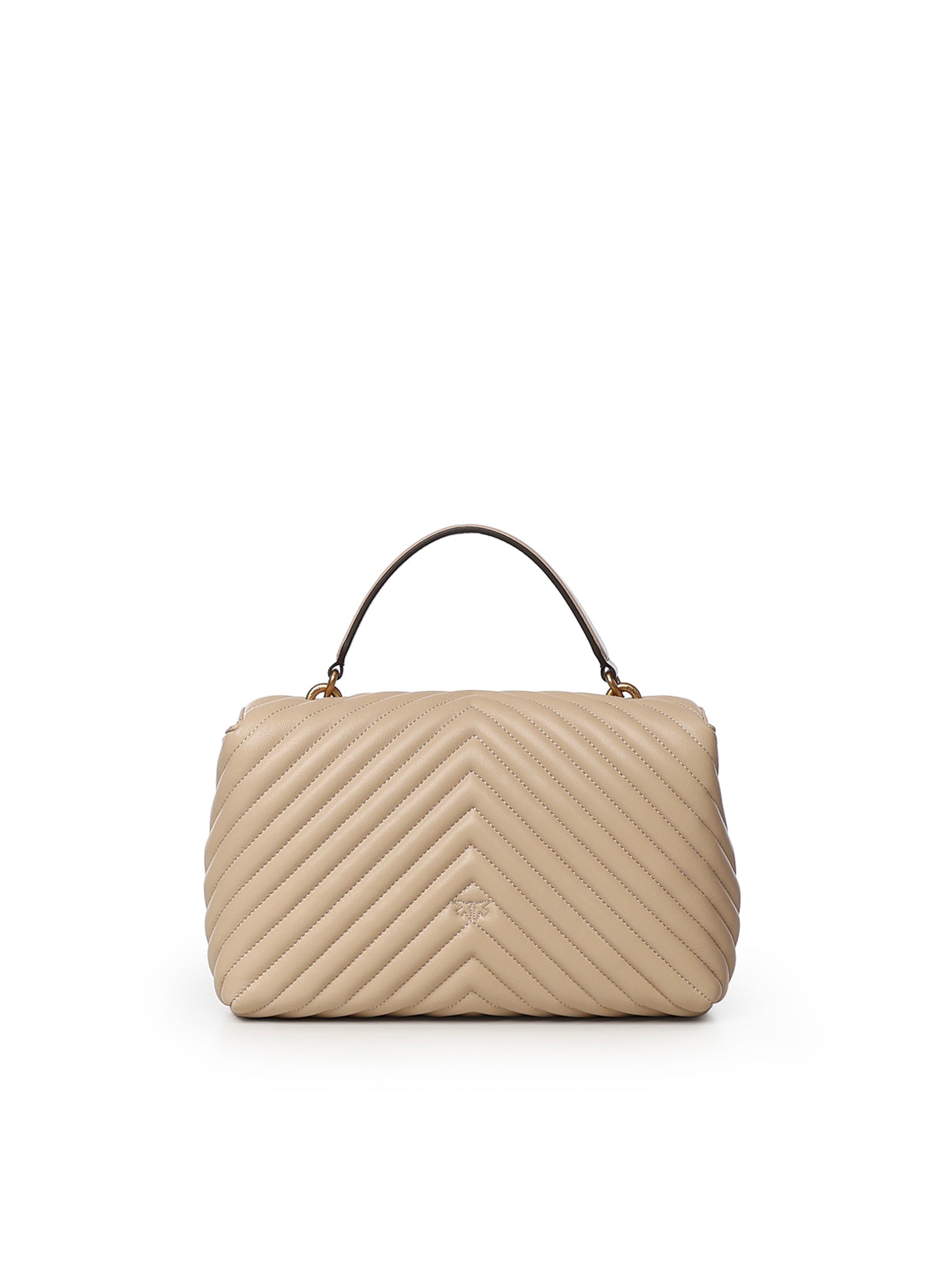 Borsa a mano media Lady Love Bag Puff in nappa chevron 100043 A0GKC50Q PINKO 