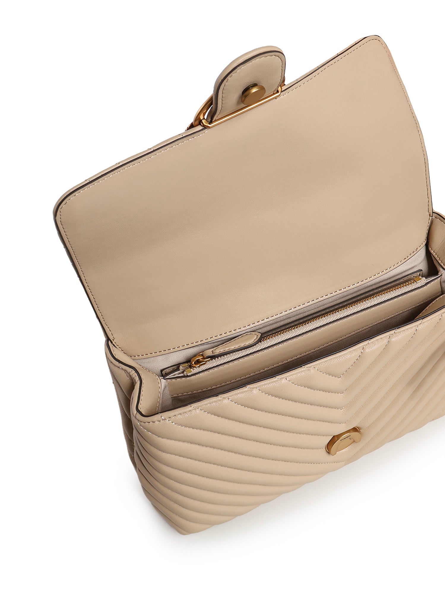 Borsa a mano media Lady Love Bag Puff in nappa chevron 100043 A0GKC50Q PINKO 