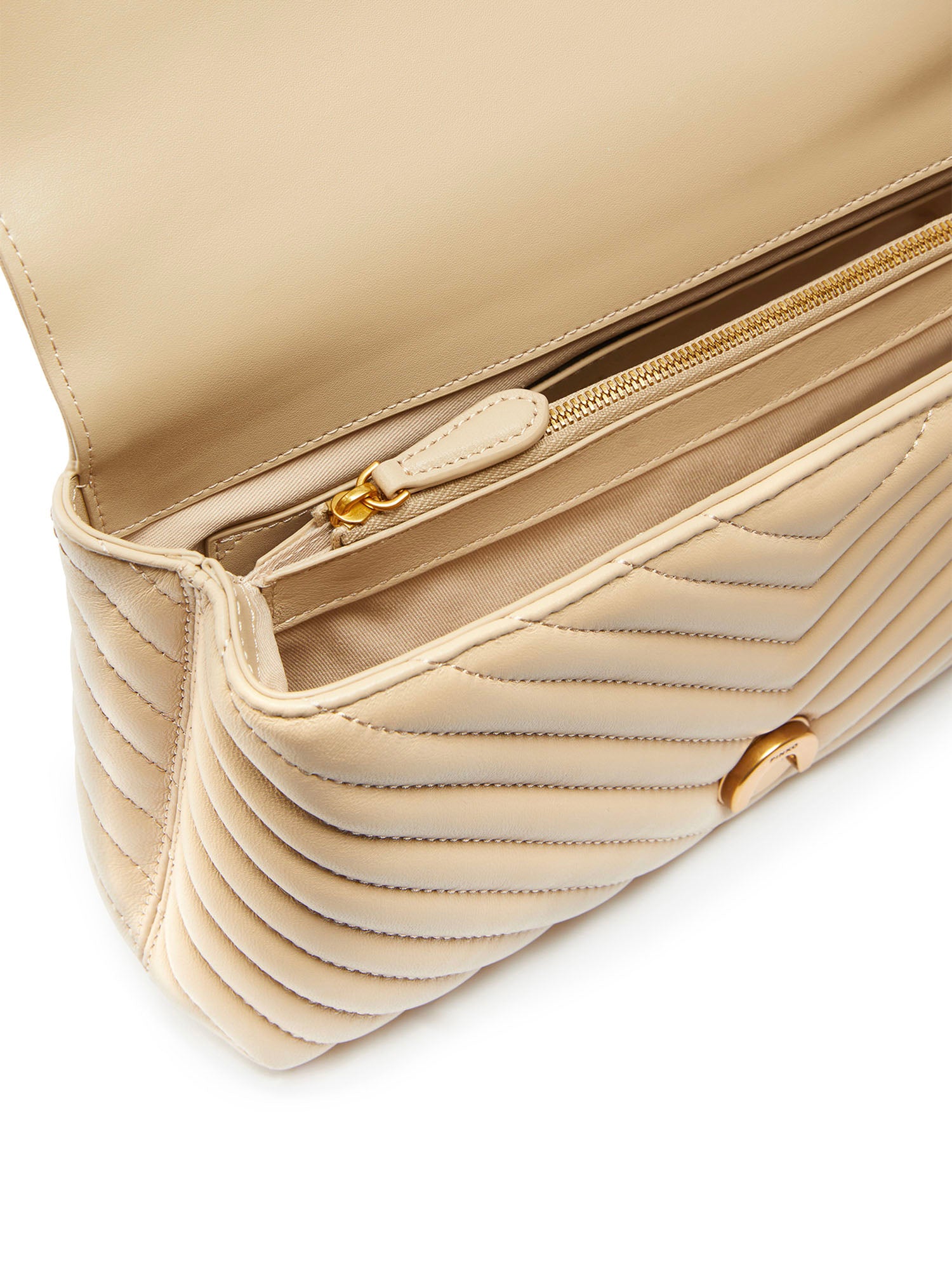 Borsa a mano media Lady Love Bag Puff in nappa chevron 100043 A0GKC50Q PINKO 
