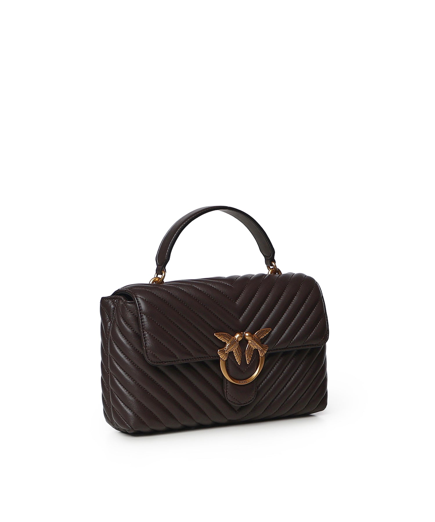 Borsa a mano media Lady Love Bag Puff in nappa chevron 100043 A0GKM12Q PINKO 