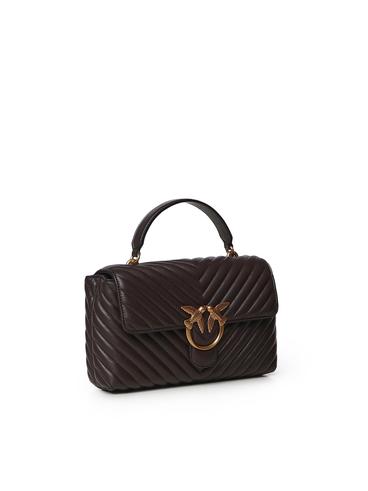 Borsa a mano media Lady Love Bag Puff in nappa chevron 100043 A0GKM12Q PINKO 