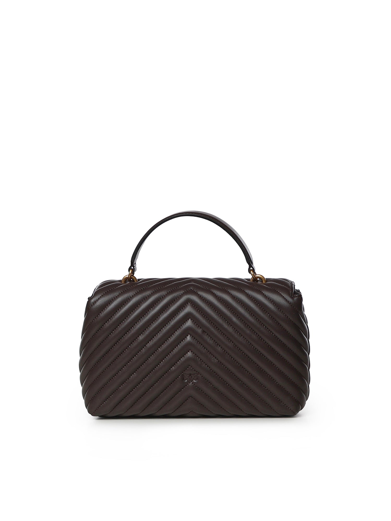 Borsa a mano media Lady Love Bag Puff in nappa chevron 100043 A0GKM12Q PINKO 