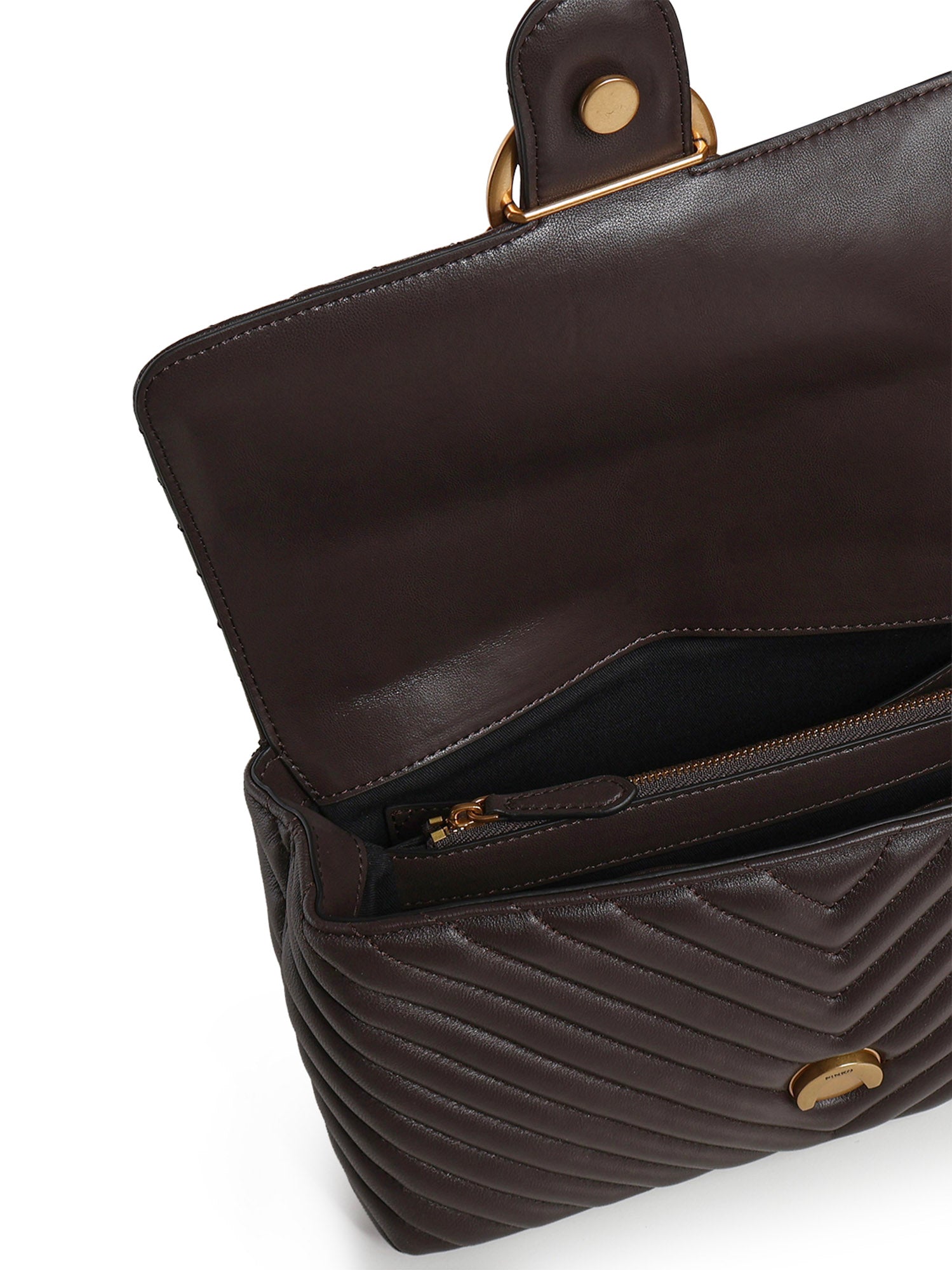 Borsa a mano media Lady Love Bag Puff in nappa chevron 100043 A0GKM12Q PINKO 
