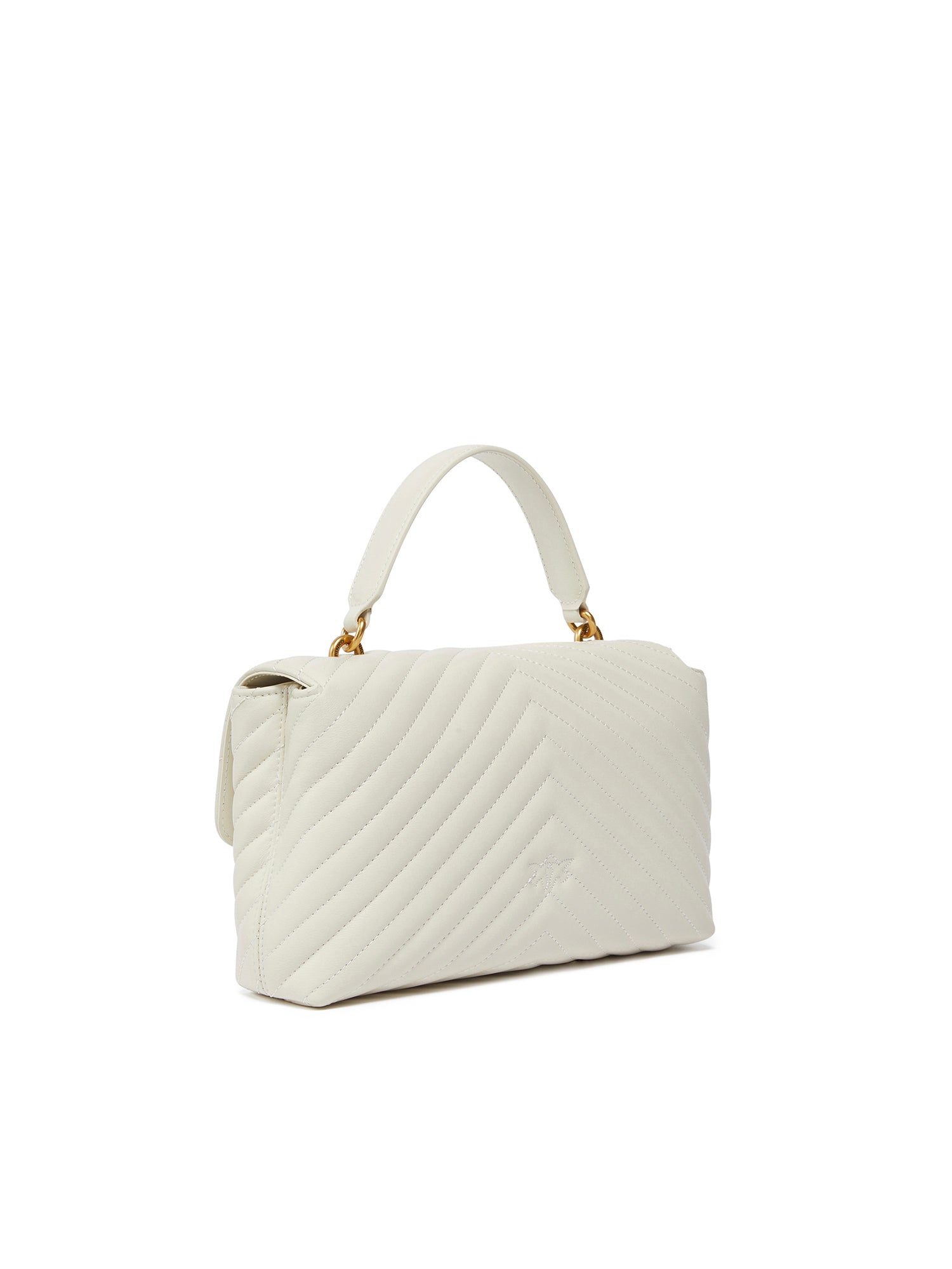 Borsa a mano media Love Bag Puff Chevron in nappa 100043 A0GKZ14Q PINKO 