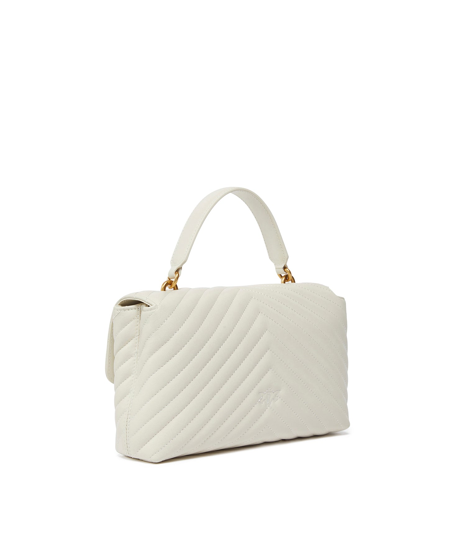 Borsa a mano media Love Bag Puff Chevron in nappa 100043 A0GKZ14Q PINKO 