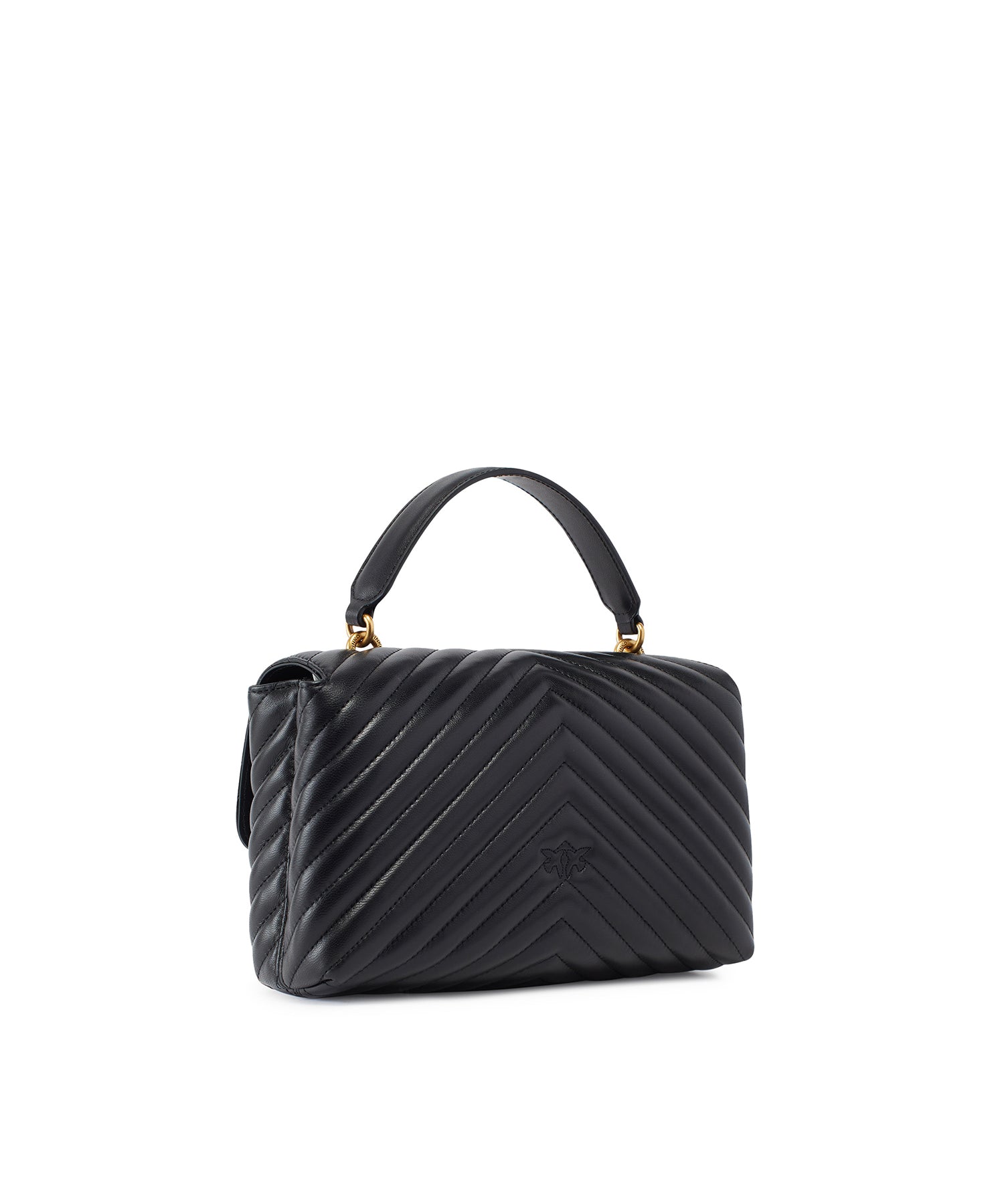Borsa a mano media Love Bag Puff Chevron in nappa 100043 A0GKZ99Q PINKO 