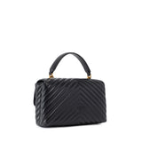 Borsa a mano media Love Bag Puff Chevron in nappa 100043 A0GKZ99Q PINKO 