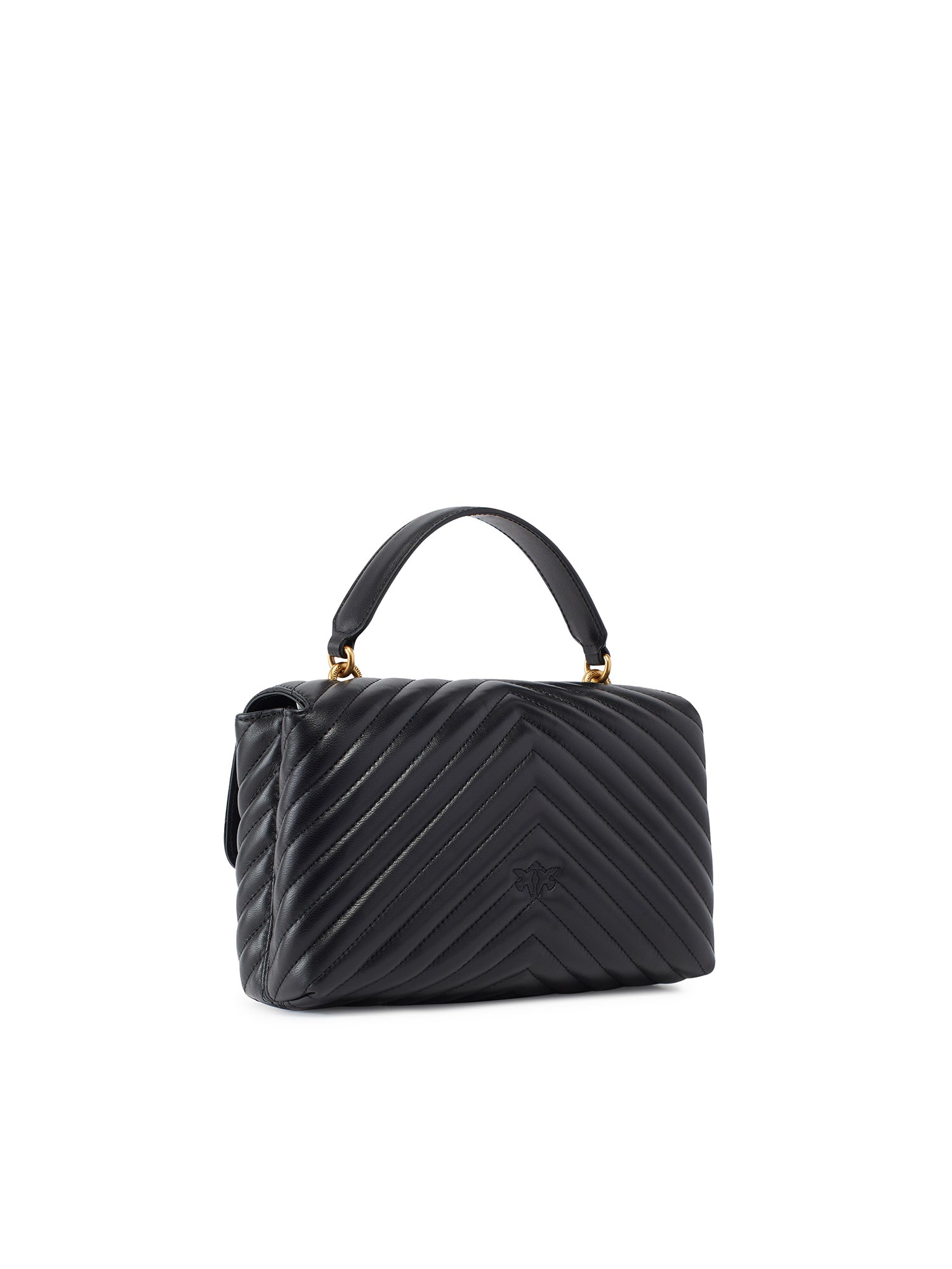 Borsa a mano media Love Bag Puff Chevron in nappa 100043 A0GKZ99Q PINKO 
