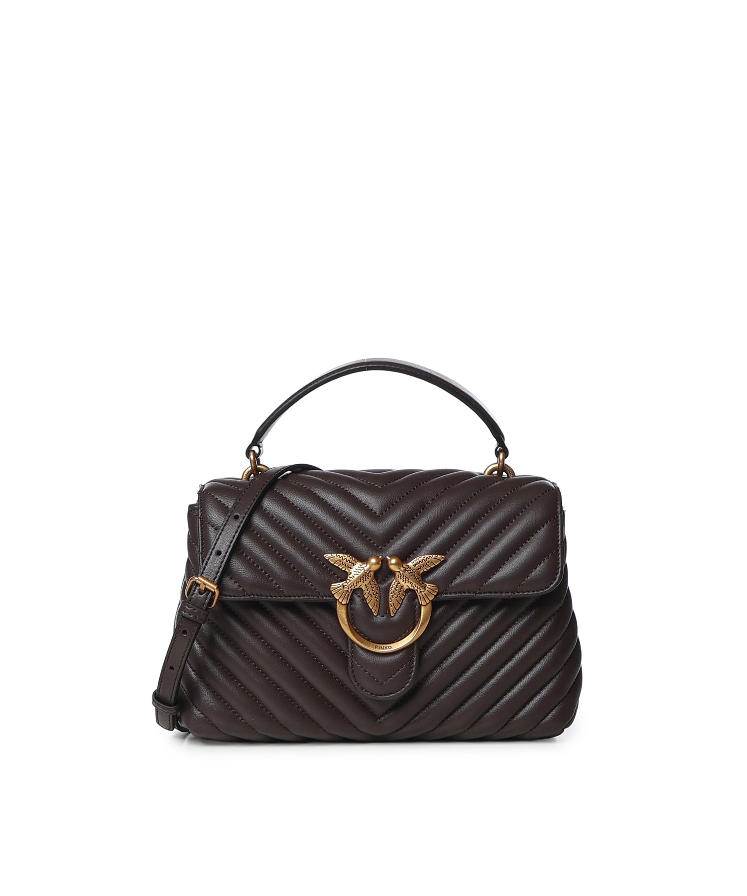 Borsa piccola a mano Lady Love Bag Puff Chevron in nappa 100044 A0GKM12Q PINKO 