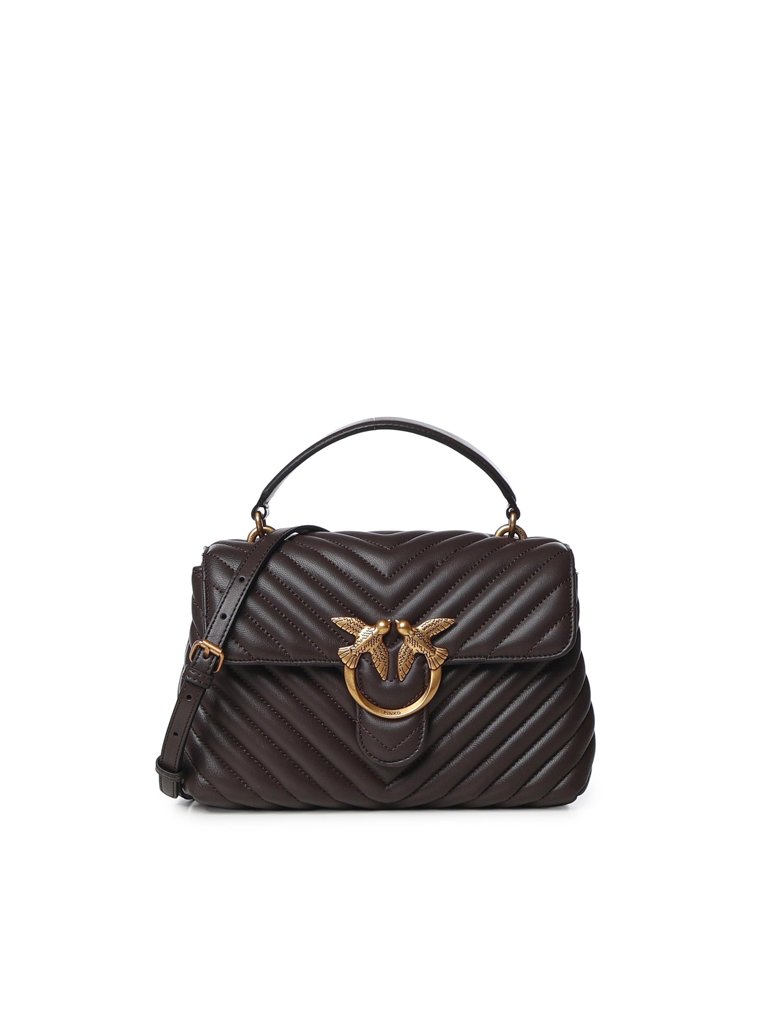 Borsa piccola a mano Lady Love Bag Puff Chevron in nappa 100044 A0GKM12Q PINKO 