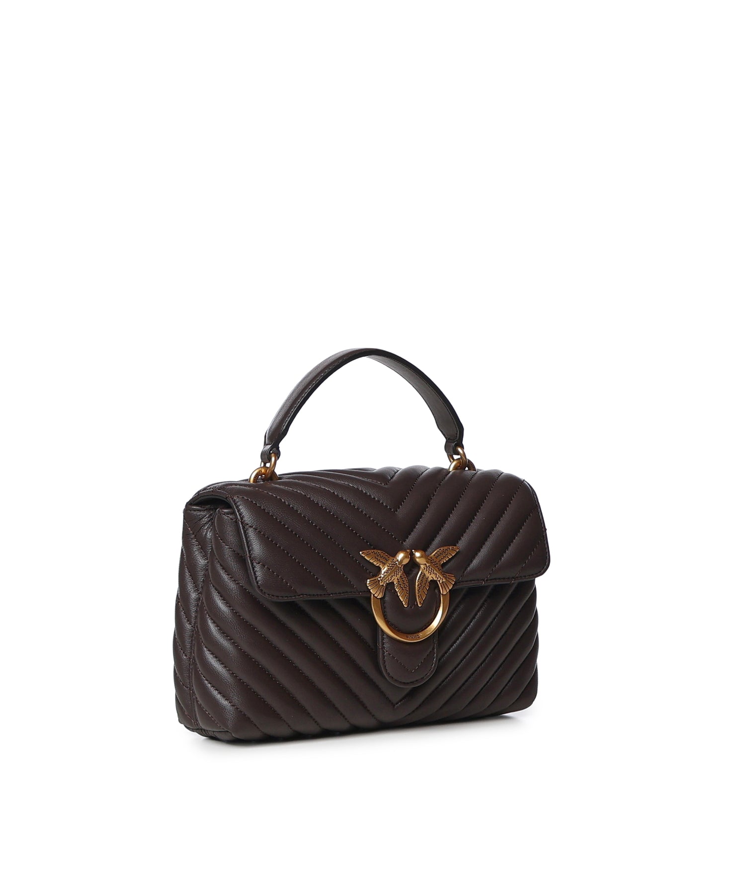 Borsa piccola a mano Lady Love Bag Puff Chevron in nappa 100044 A0GKM12Q PINKO 