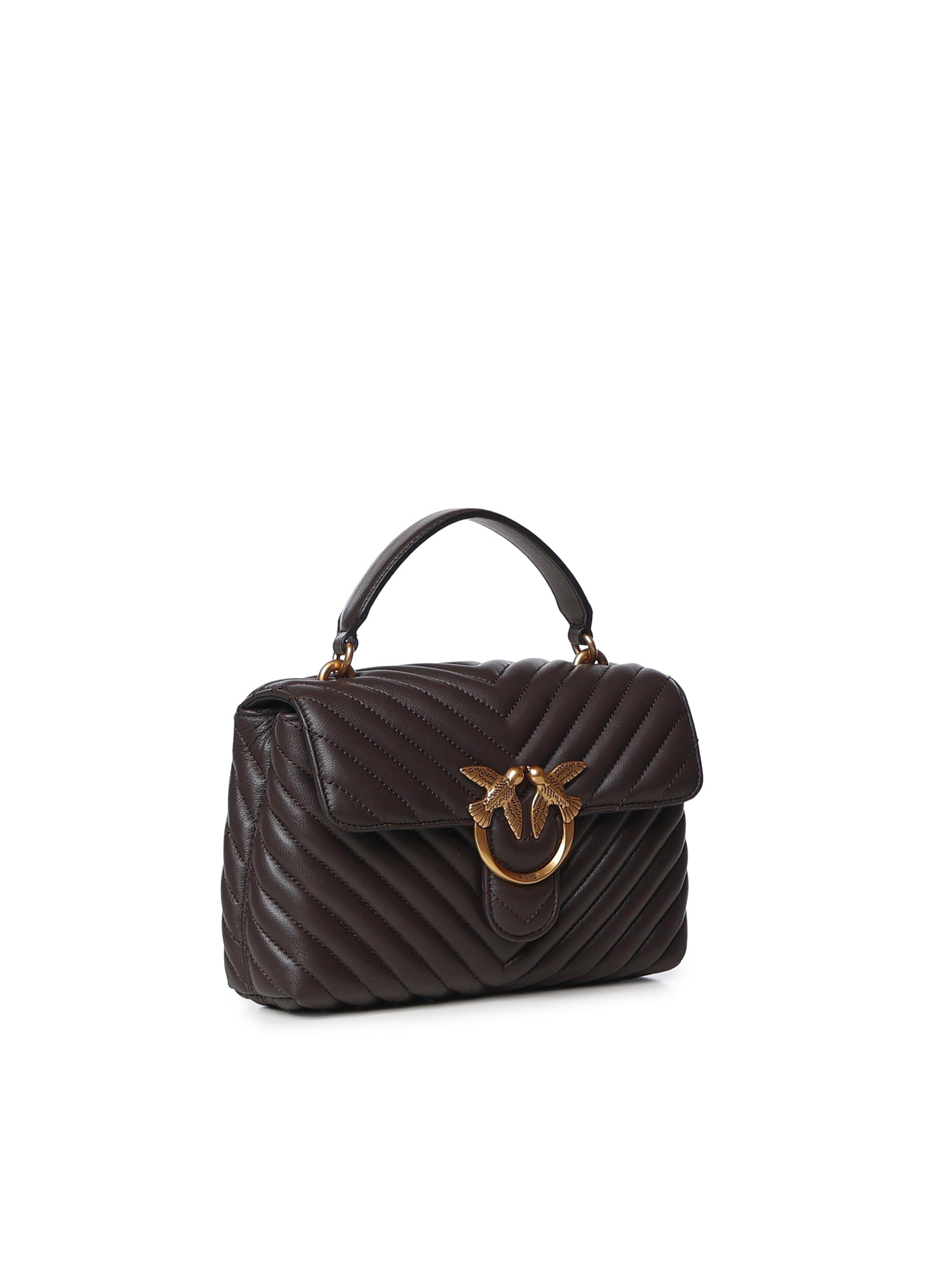 Borsa piccola a mano Lady Love Bag Puff Chevron in nappa 100044 A0GKM12Q PINKO 