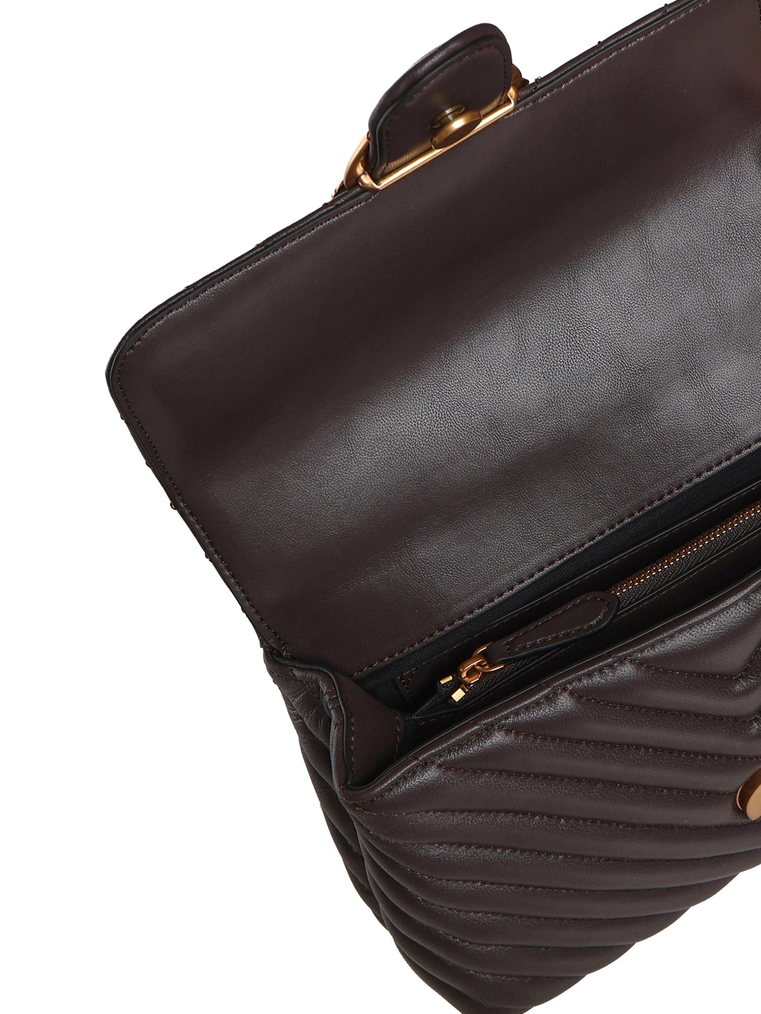 Borsa piccola a mano Lady Love Bag Puff Chevron in nappa 100044 A0GKM12Q PINKO 