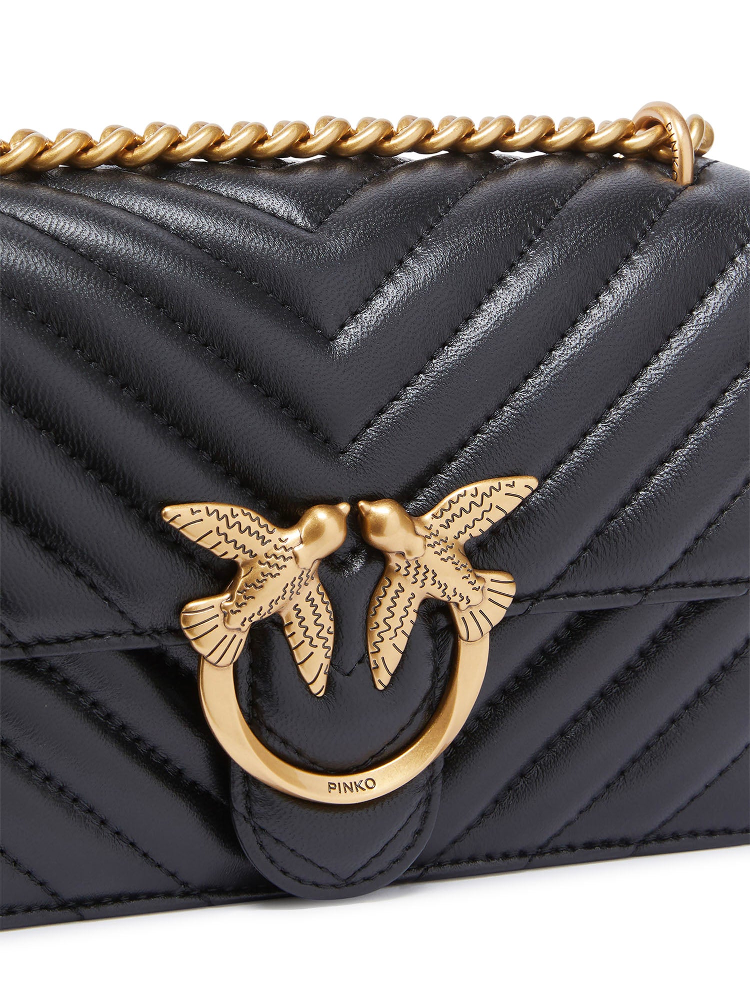 Borsa piccola a tracolla Love Bag One Chevron 100074 A0GKZ99Q PINKO 