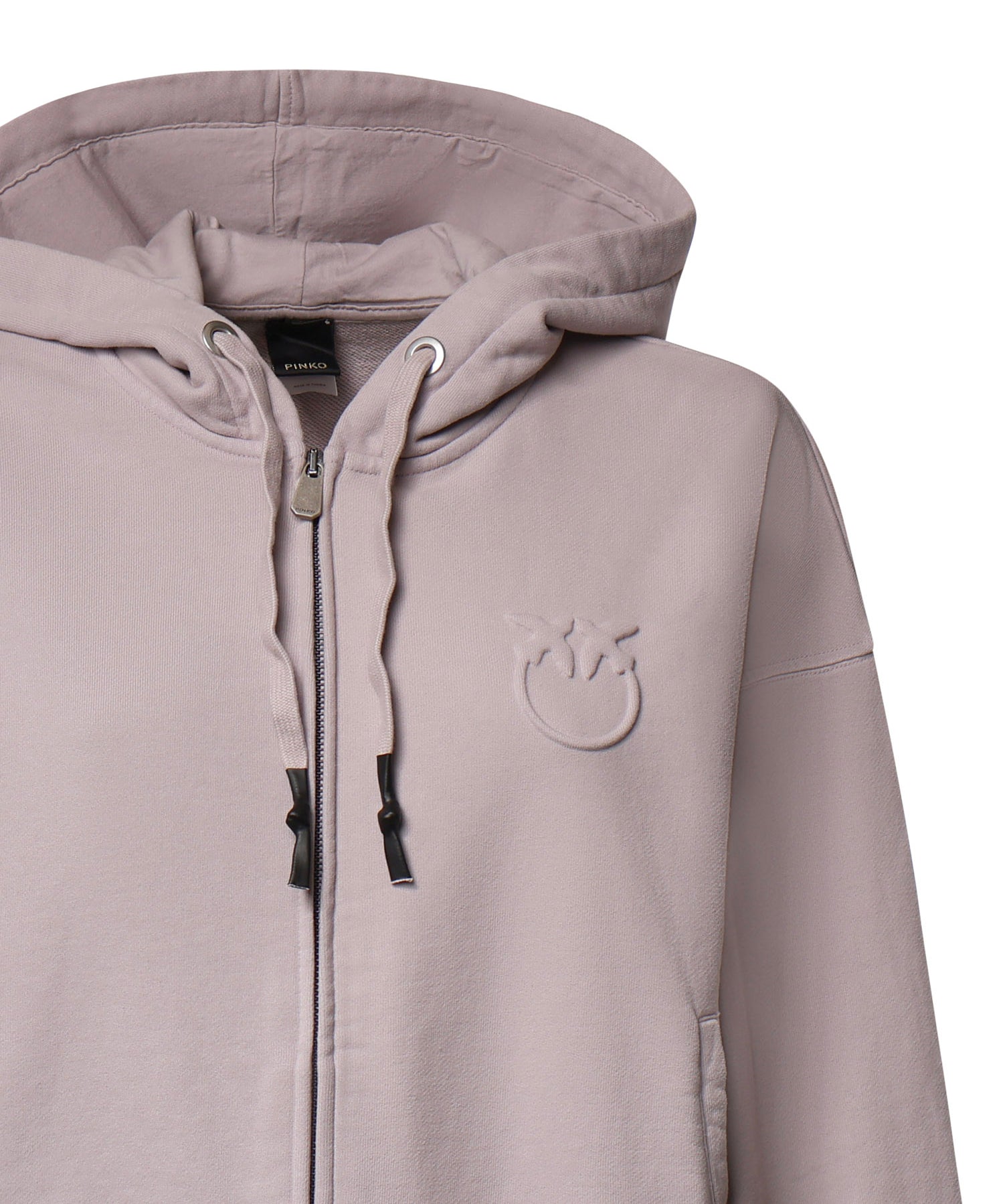 Felpa con zip in cotone 100938 A3HTO06 PINKO 