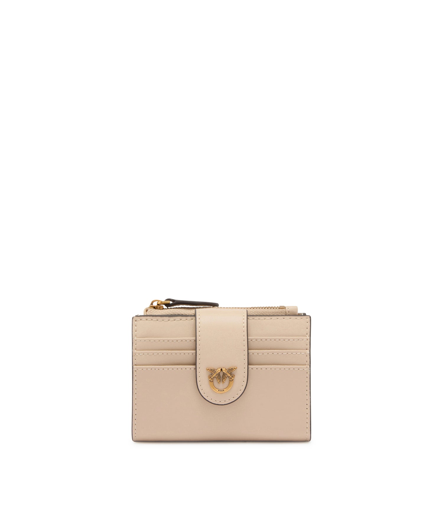 Portafoglio piccolo in pelle liscia con logo 103610 A0F1C50Q PINKO 