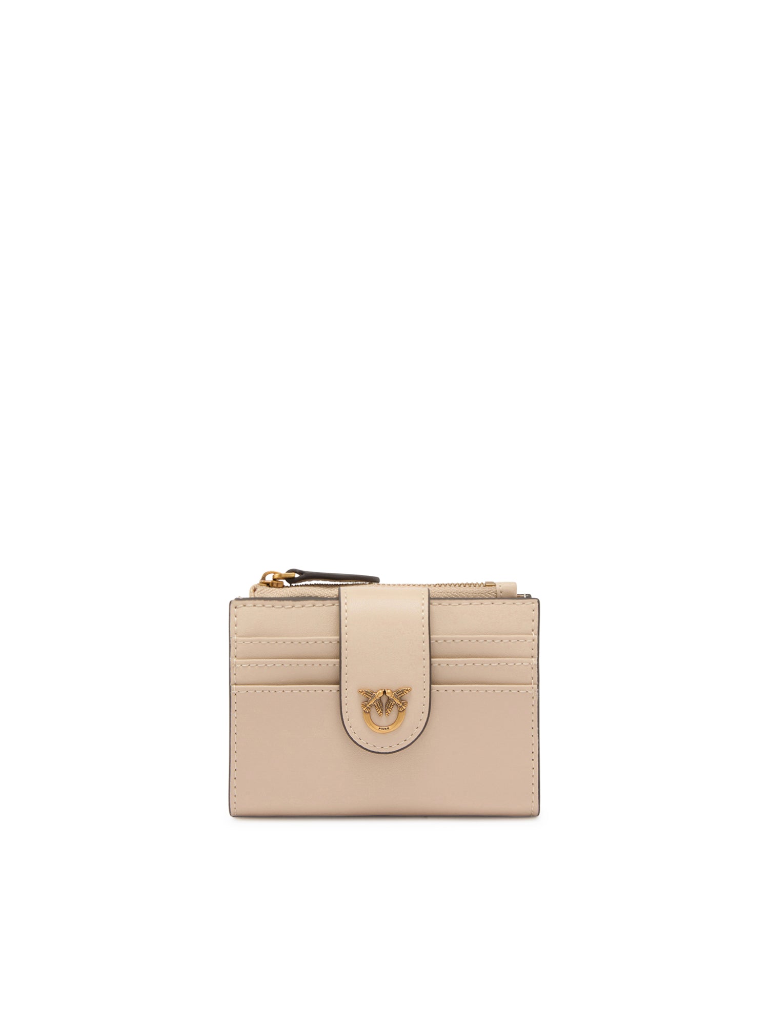 Portafoglio piccolo in pelle liscia con logo 103610 A0F1C50Q PINKO 