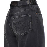 Jeans balloon fit con inserti effetto pelle 103857 A3GWPJ4 PINKO 